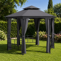Gazebo de Jardin Acier avec Parois — Belvédère Fermé