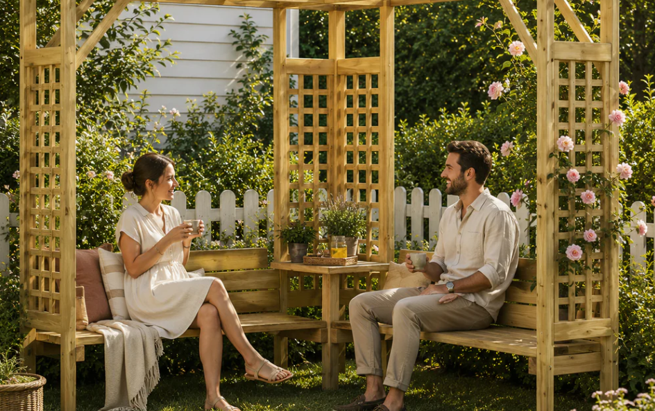 Un coin salon niche dans votre jardin.