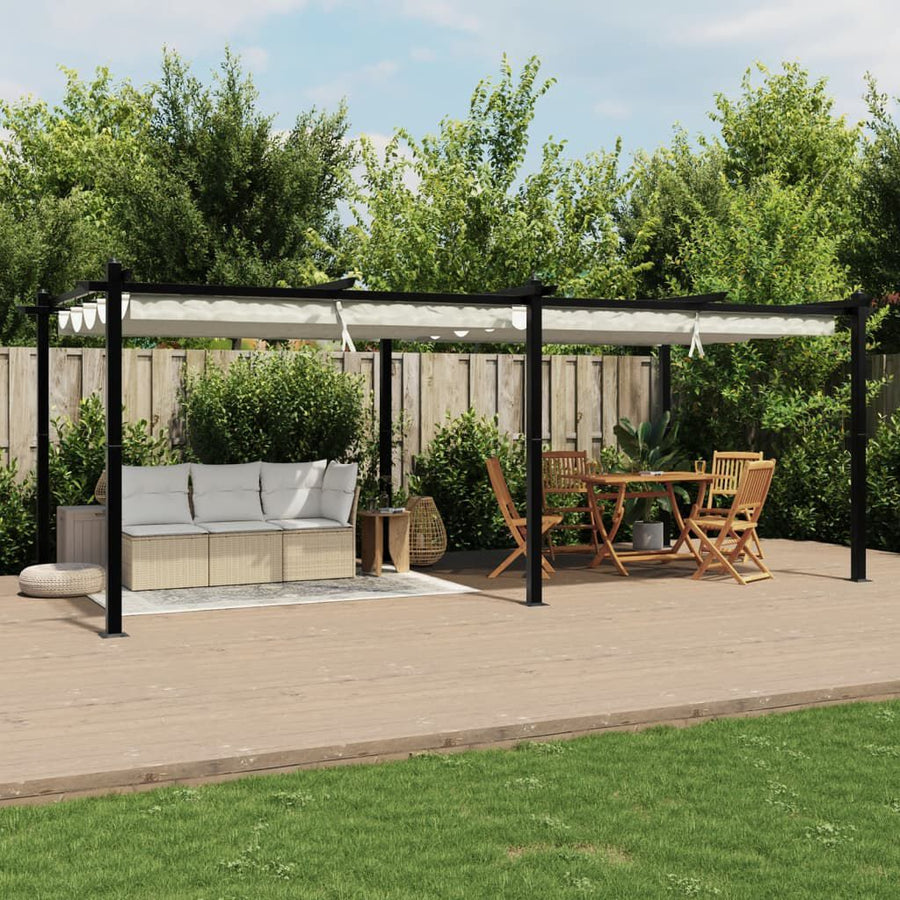 Pergola Aluminium 3x6 m — Toit Rétractable 180 g/m²