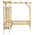 Pergola d'angle en bois - table d'appoint intégrée