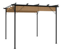 Pergola Acier 3x3 m — Toit Toile Rétractable Coulissant